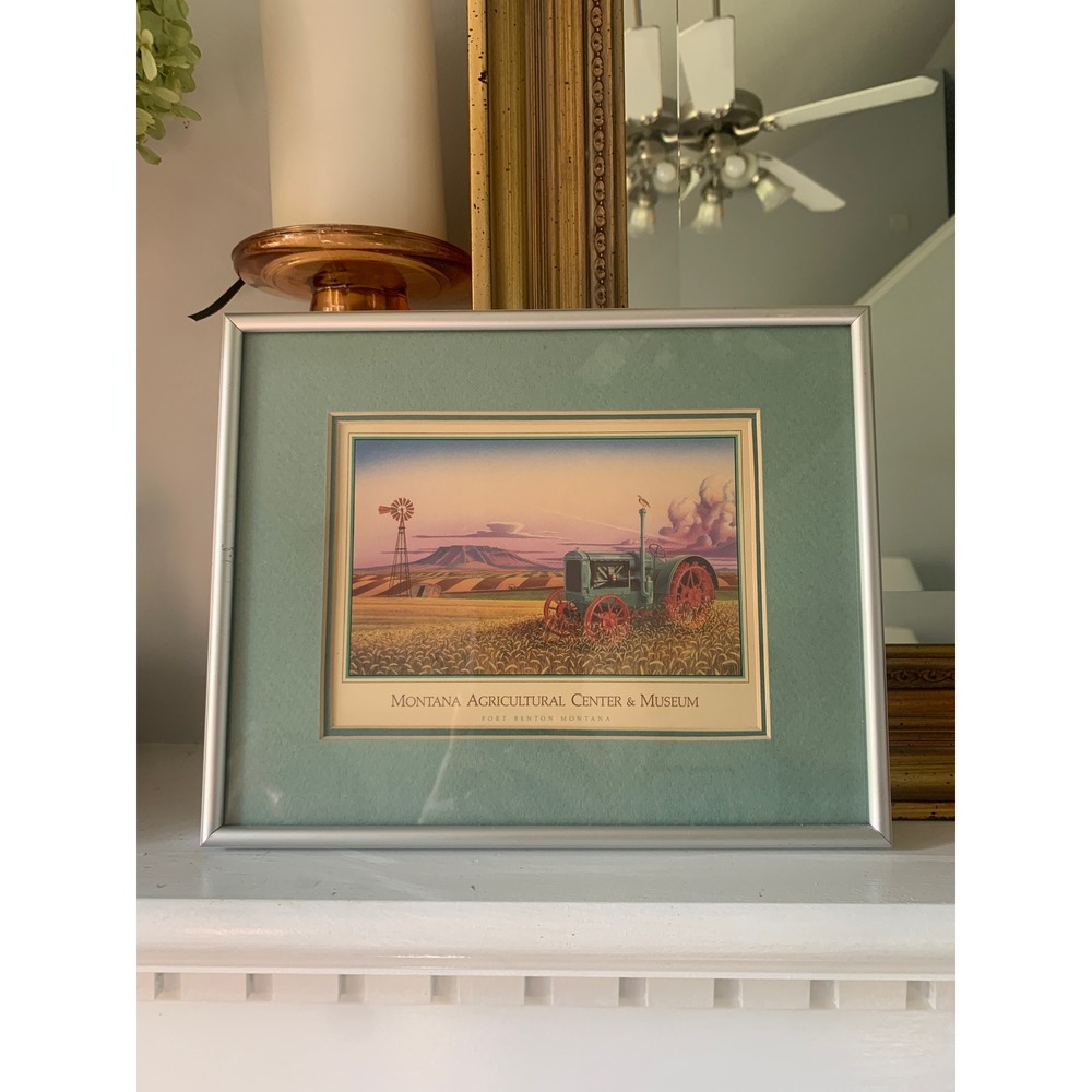 Montana Agricultural Center & Museum Framed Art Print Tractor Windmill Farm